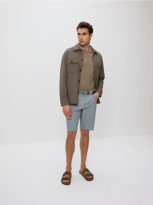 Reserved - Къси Панталони Regular Carrot С Колан