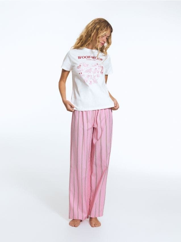 Reserved - Памучна Пижама От Две Части