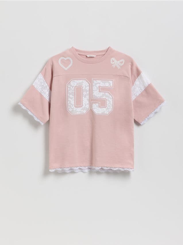 Reserved - Тениска С Дантелена Декорация