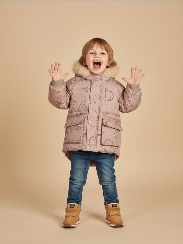 Sinsay - Пухено Яке С Подплата Sherpa И Качулка С Изкуствен Пух