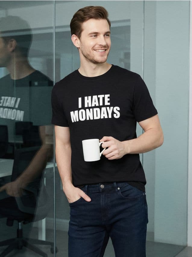 Sinsay - Памучна Тениска С Надпис