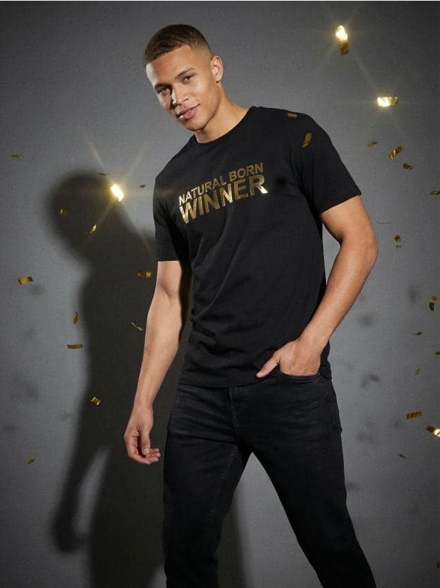 Sinsay - Памучна Тениска С Надпис