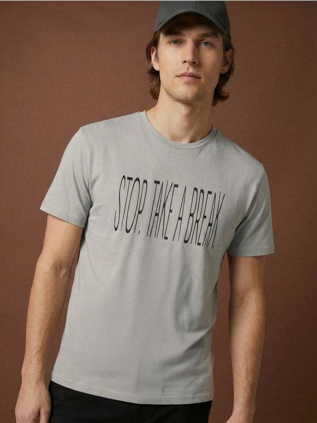 Sinsay - Памучна Тениска С Надпис