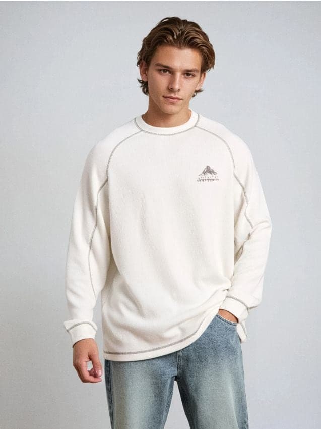 Sinsay - Суитшърт С Обло Деколте